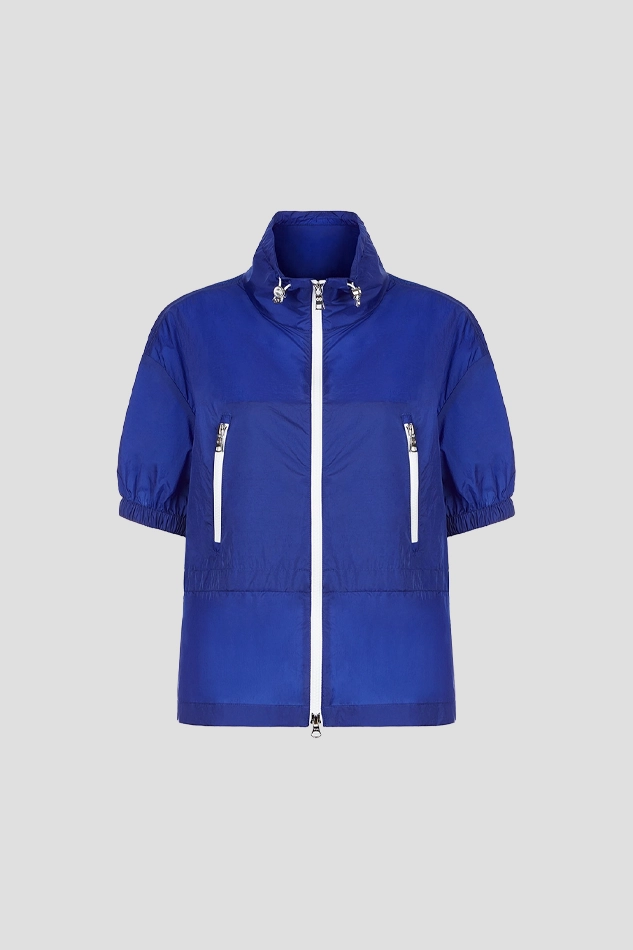 MESH HYBRID HALFSLEEVES JACKET WOMEN-BLUE