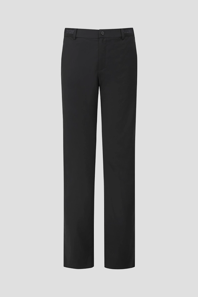 SUMMER LIGHT WEIGHT PERFORATED PANTS-BLACK