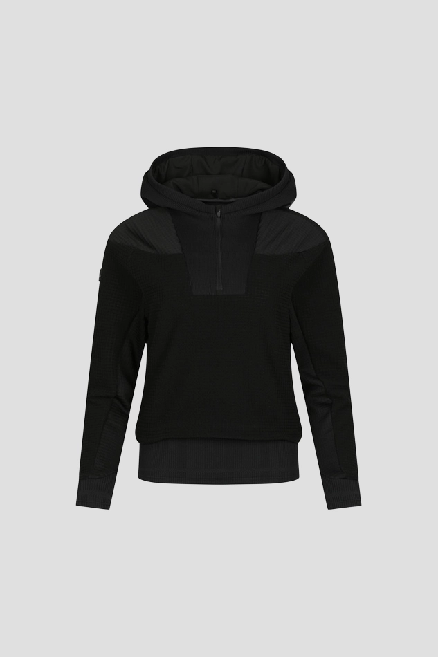 WOMEN TECH FLEECE WIND BLOCK ACCORDIOT SHIRT-BLACK