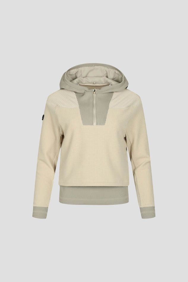 WOMEN TECH FLEECE WIND BLOCK ACCORDIOT SHIRT-KHAKI