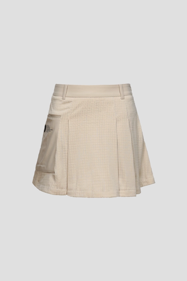 WOMEN TECH FLEECE PLEATS SKIRT-KHAKI