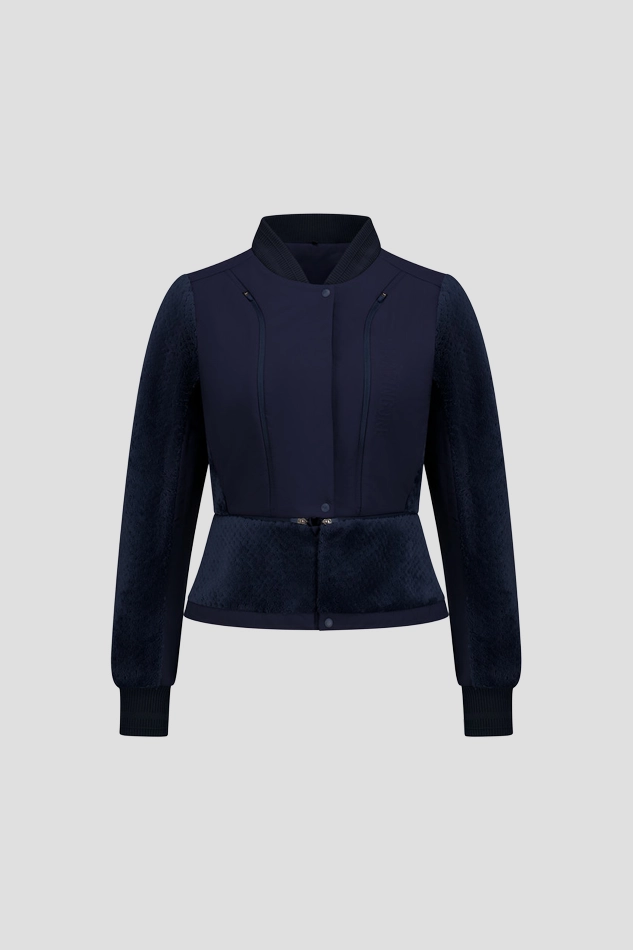 WOMEN TECH FLEECE DUAL FIT WIND BLOCKJACKET-BLUE