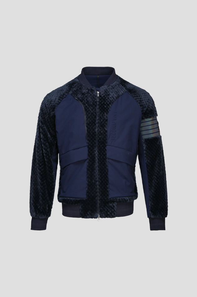 MEN TECH FLEECE WIND BLOCK JACKET-BLUE