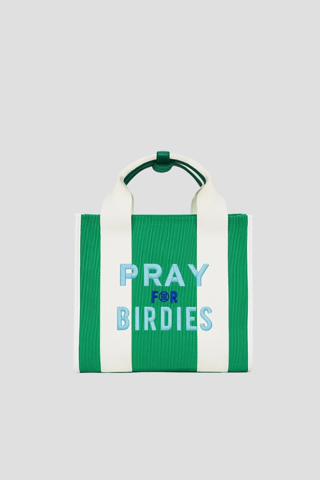 PRAY FOR BIRDES CANVAS SQUARE BAG-GREEN