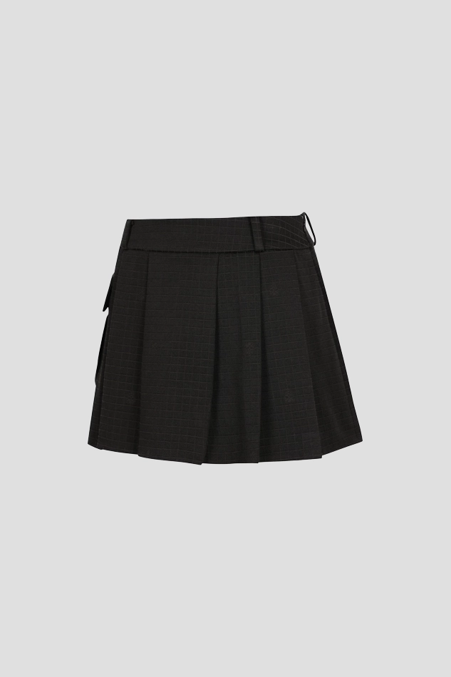 WOMEN PLATE ALEX JQD CARGO SKIRT-BLACK