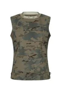 WOMEN AIR CIRCUIT CAMO SLEEVELESS T SHIRT-BEIGE