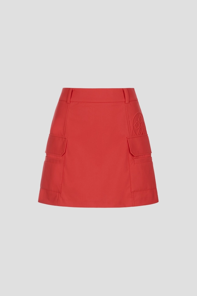 POCKET SKIRT WOMEN-RED