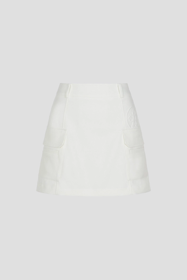 POCKET SKIRT WOMEN-WHITE