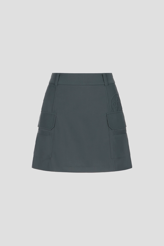 POCKET SKIRT WOMEN-GRAY