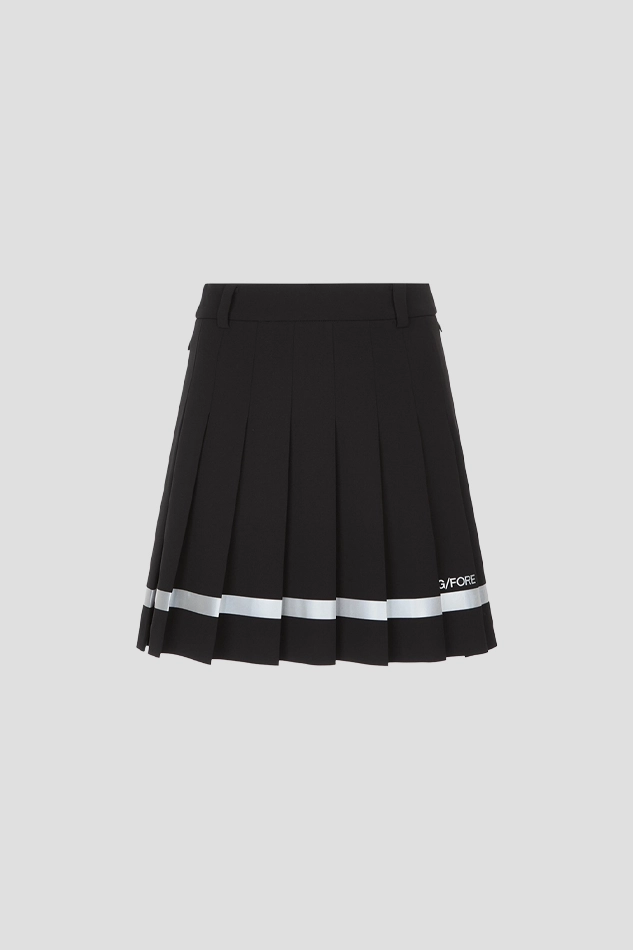 CONTRAST PLEATED SKIRT WOMEN-BLACK