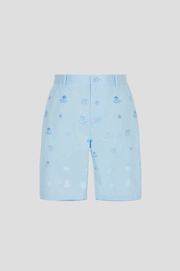 26S GRADATION EMBROIDERY SHORT MEN-SKYBLUE