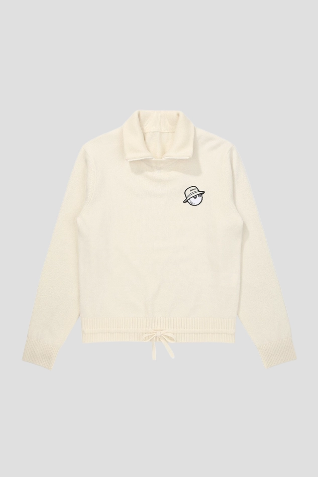 2IN1 WINDPROOF SWEATER-LVORY