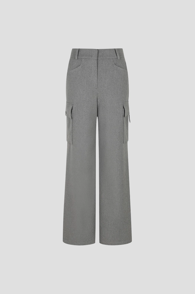 WOMEN AM1 TACTIAL HOLDER WIDE PANTS-GRAY