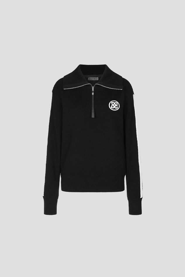 QUARTER ZIP WINDPROOF WOMEN-BLACK