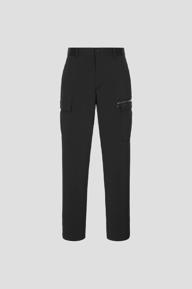 WASHED NYLON PANTS MEN-BLACK