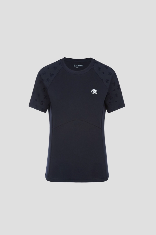 LOGO ROUND T SHIRT WOMEN-NAVY