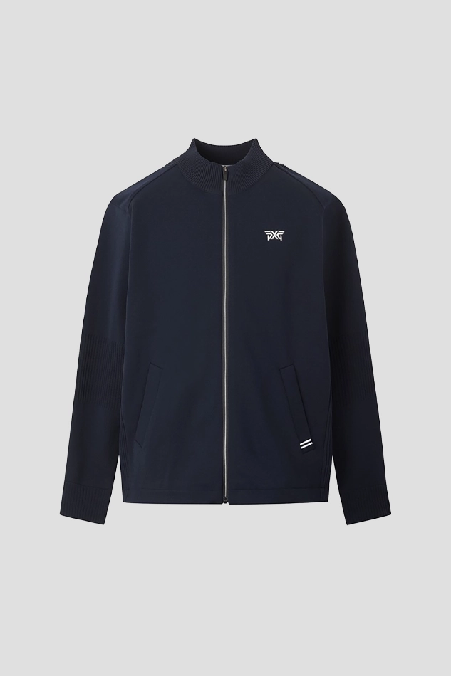FULL ZIP UP SWEATER-NAVY