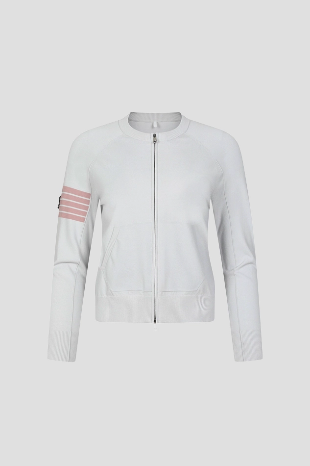 WOMEN GHOST 2WAY FULL ZIP UP CARDIGAN-GRAY