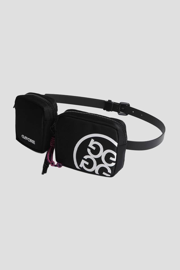 TWO POCKETS BELT BAG WOMEN-BLACK
