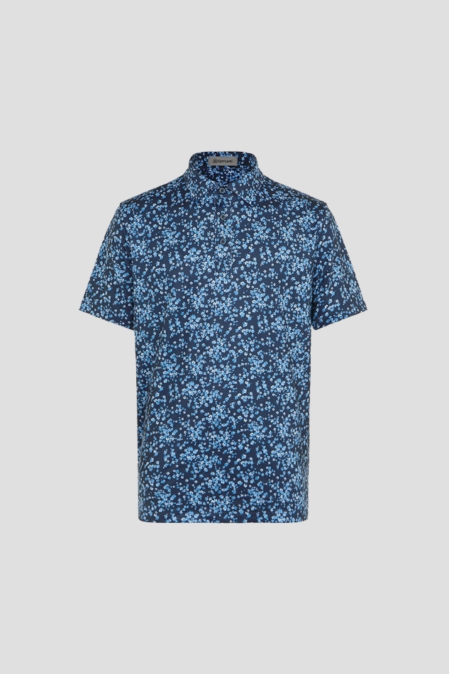 SCATTERED DITZY TECH JERSEY POLO MEN-NAVY