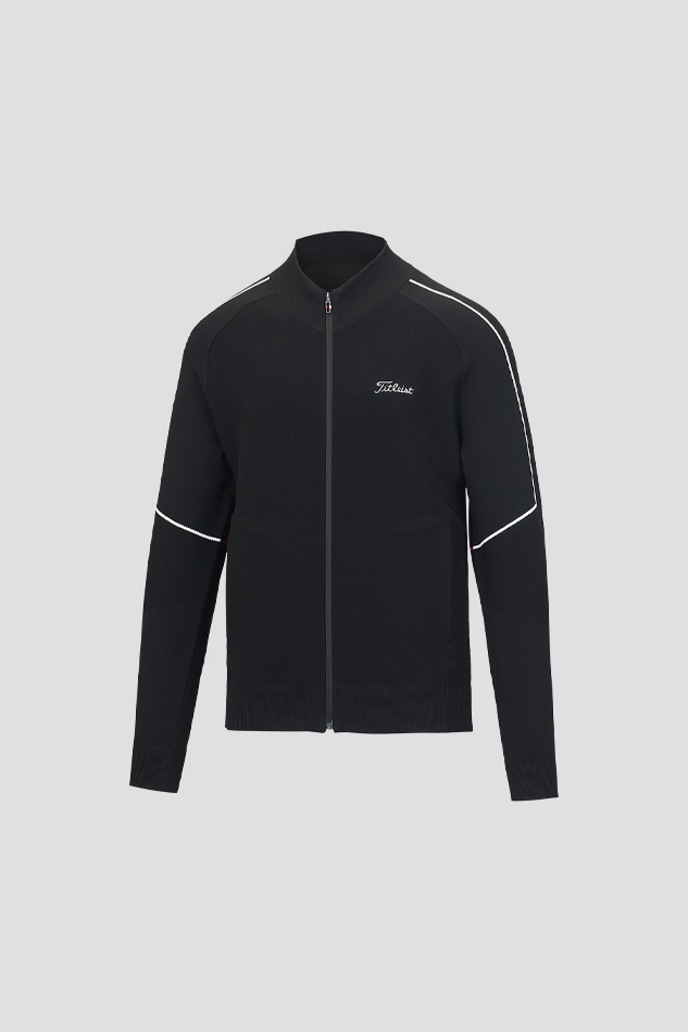 COLOR POINT CARDIGAN-BLACK