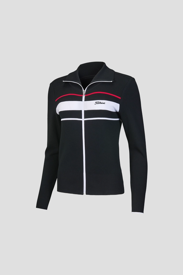 COLOR BLOCK CARDIGAN-BLACK