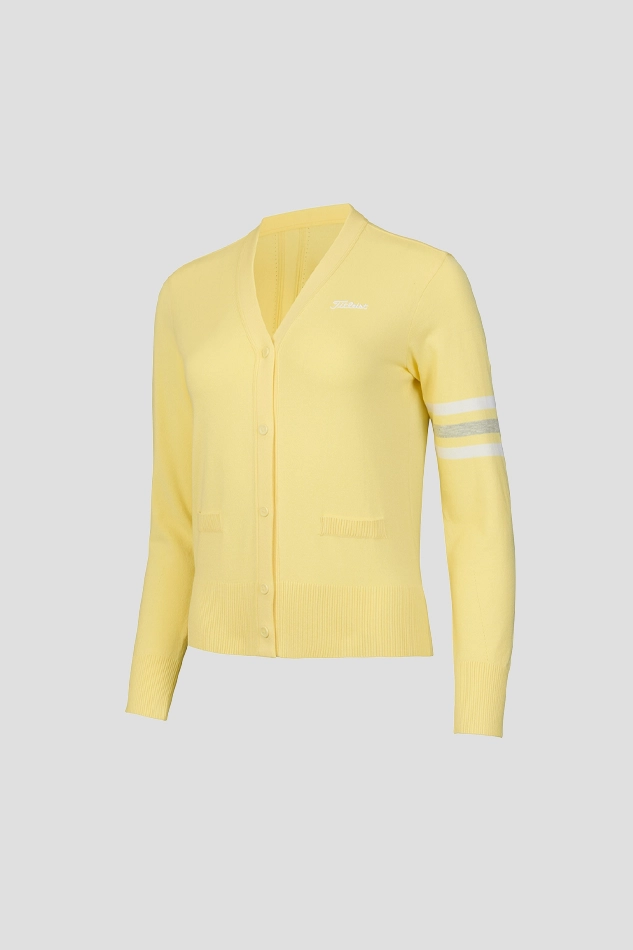 COLOR POINT CARDIGAN-YELLOW