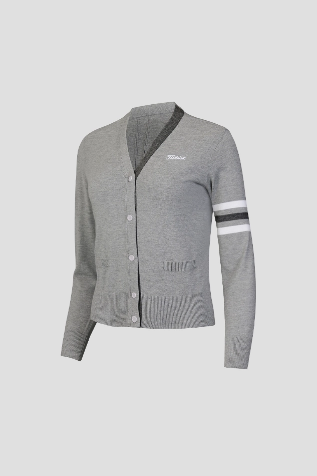 COLOR POINT CARDIGAN-GRAY