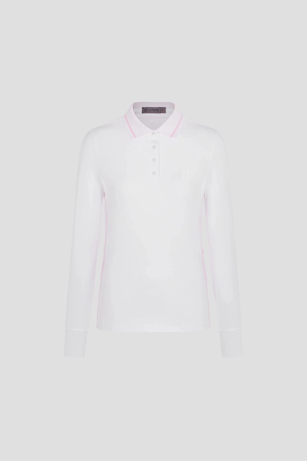 LONG SLEEVE POLO WOMEN 26S-WHITE