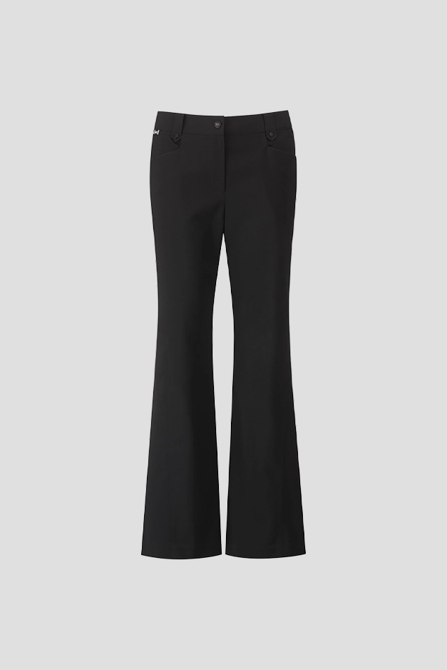 WOMEN REGULAR BOOTS CUT PANTS-BLACK
