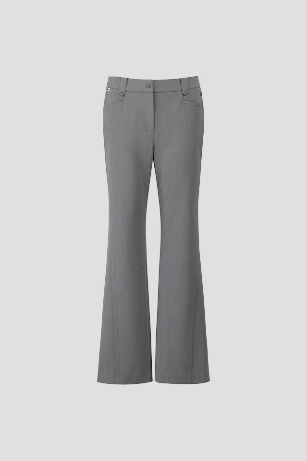 WOMEN REGULAR BOOTS CUT PANTS-GRAY