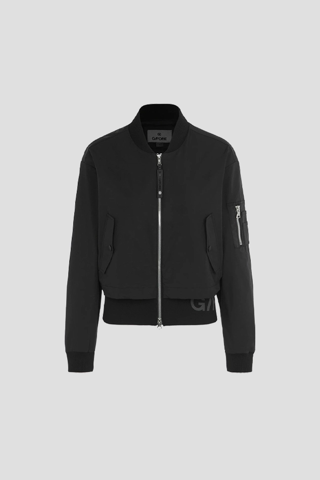 STRETCH BOMBER JACKET WOMEN-BLACK