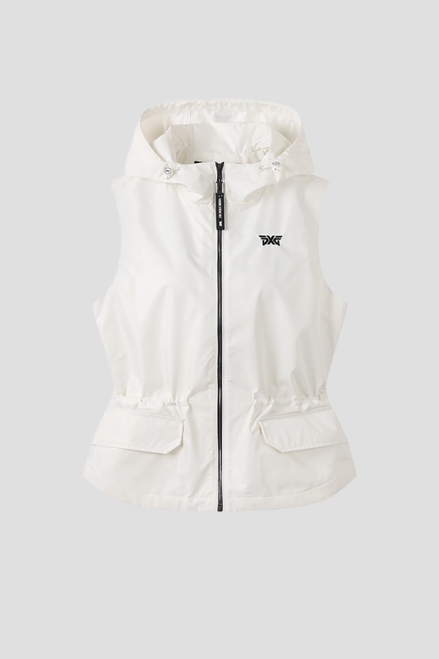 WOMEN WIND SWING WOVEN VEST 26S-WHITE