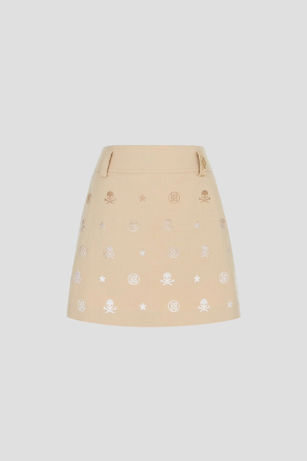 EMBROIDERED SKORT WOMEN 26S-KHAKI