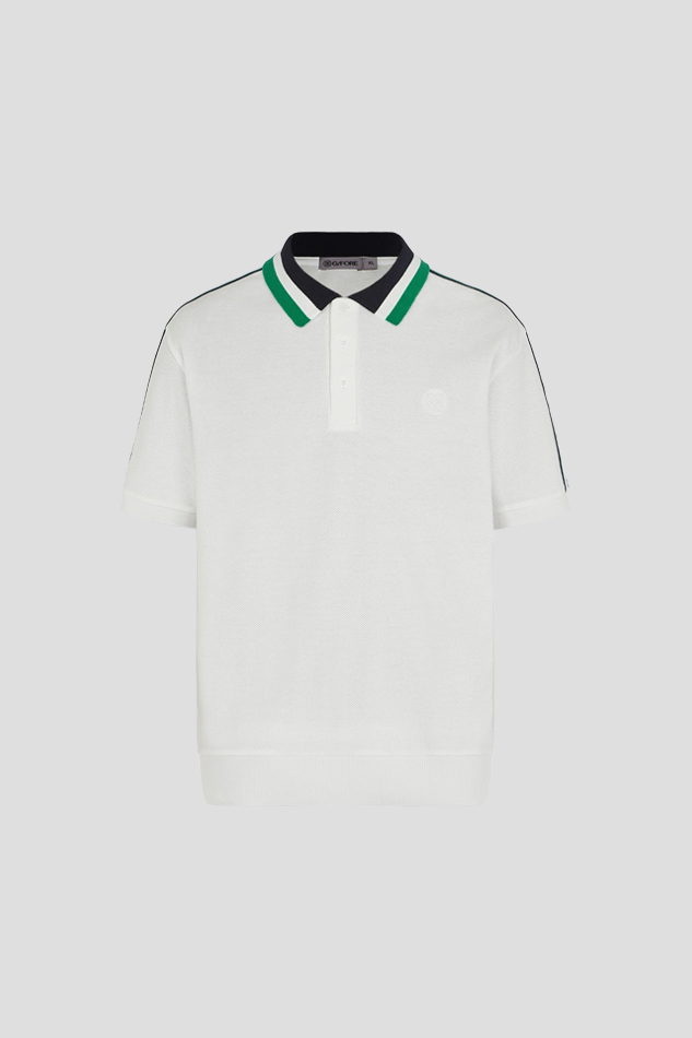 TAPE DETAILED POLO MEN 26S-WHITE