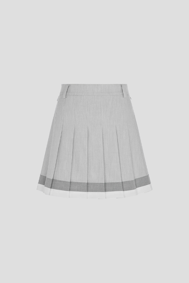 COLOUR CONTRAST PLEATED SKORT WOMEN 26S-GRAY