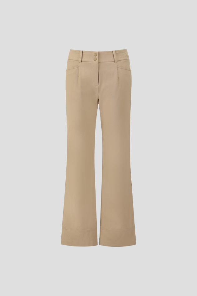WOMEN TWILL REGULAR BOOTS CUT PANTS 26S-KHAKI