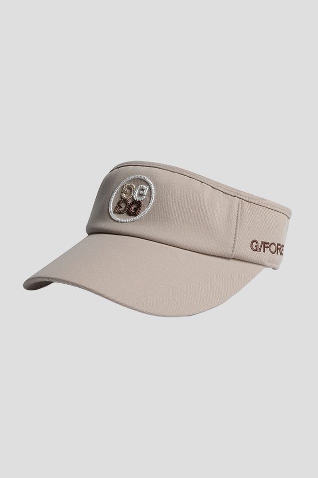 COLOUR EMBROIDERED VISOR WOMEN 26S-BEIGE