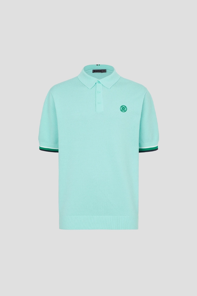 TEXTURED PIQUE POLO KNIT MEN 26S-MINT