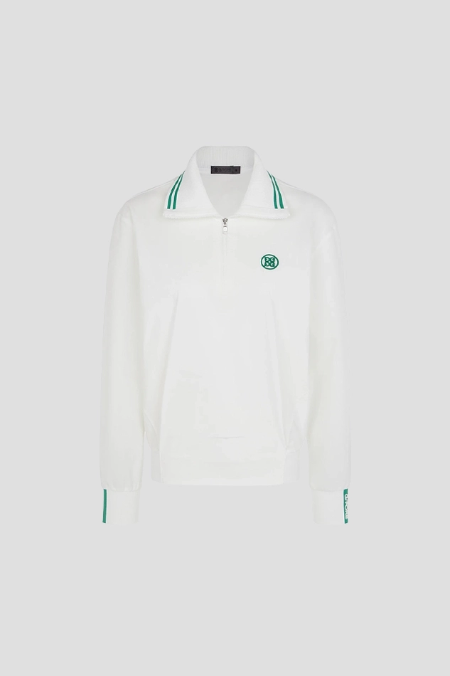 LONG SLEEVE WOVEN POLO WOMEN 26S-WHITE