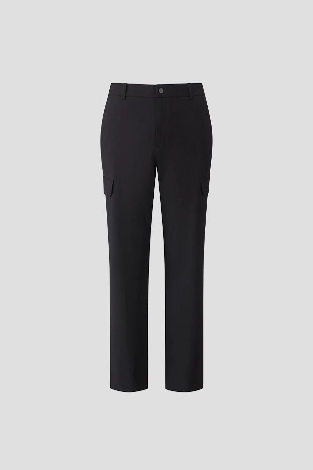 MEN POCKET POINT SEMI TAPERED FIT PANTS-BLACK