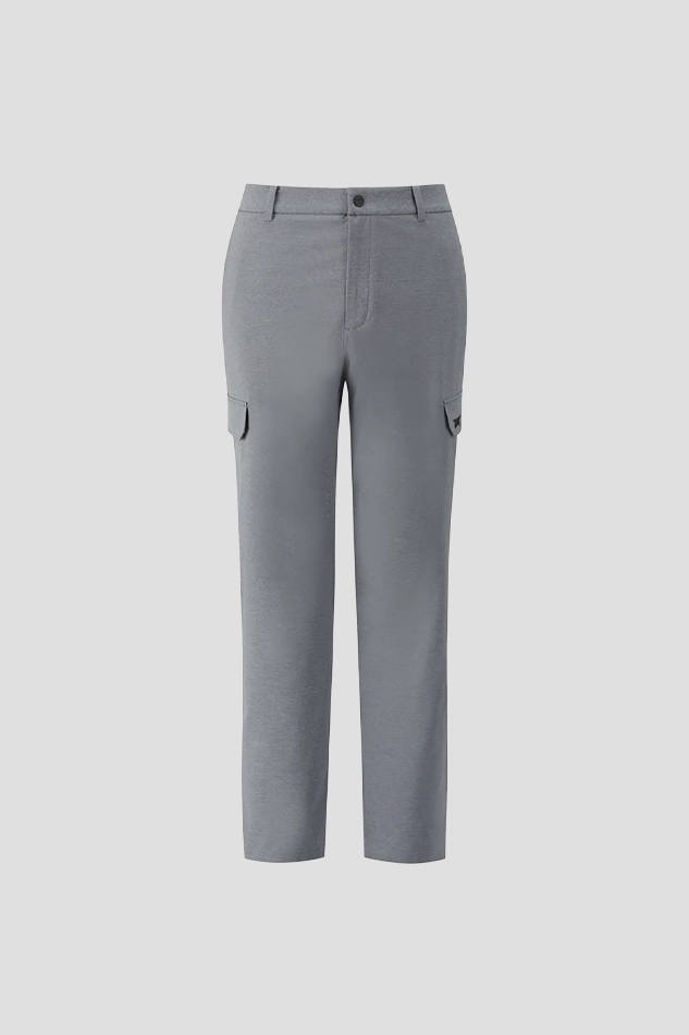 MEN POCKET POINT SEMI TAPERED FIT PANTS-GRAY