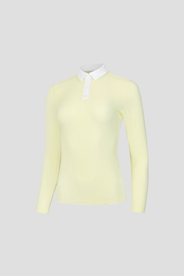 MESH SUMMER LS POLO W 26S-YELLOW
