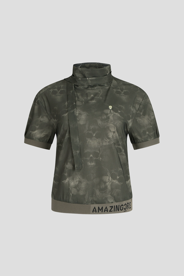 26WOMEN NANOGRAM ALEX PATTERN ACCORDIO TSHIRT-BROWN