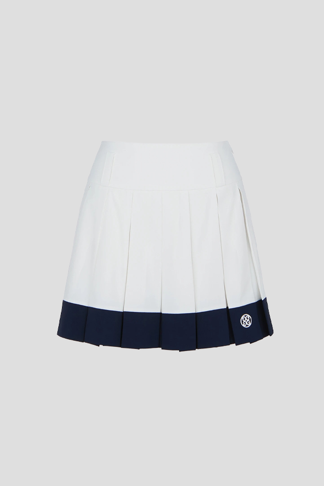 26PLEAT DETAILED SKIRT WOMEN-WHITE