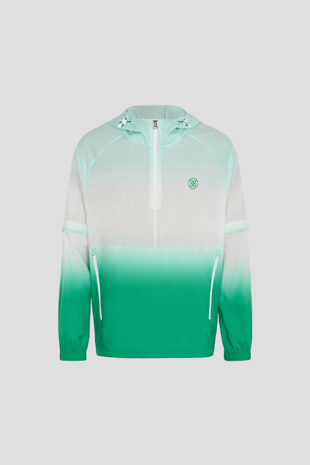 DETACHABLE SLEEVE HOODED ANORAK MEN-GREEN