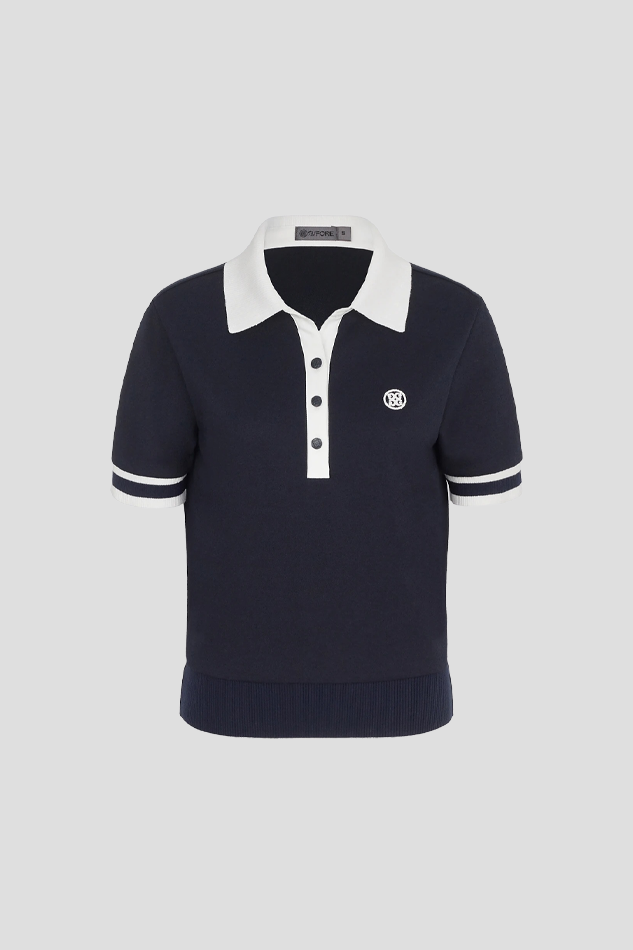 26SUMMER OPEN POLO TSHIRT WOMEN-BLACK