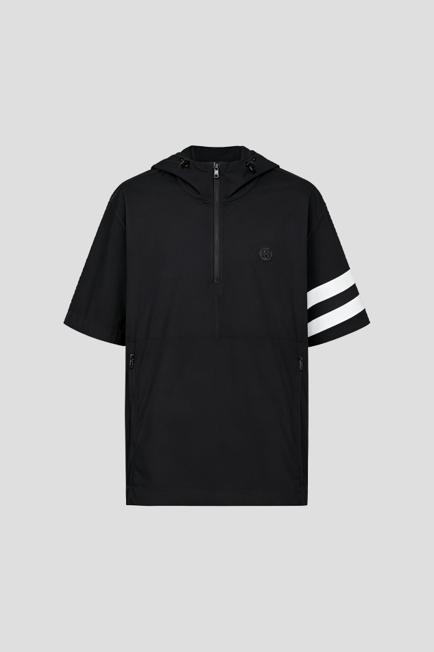 26SHORT SLEEVE HOODED ANORAK MEN-BLACK