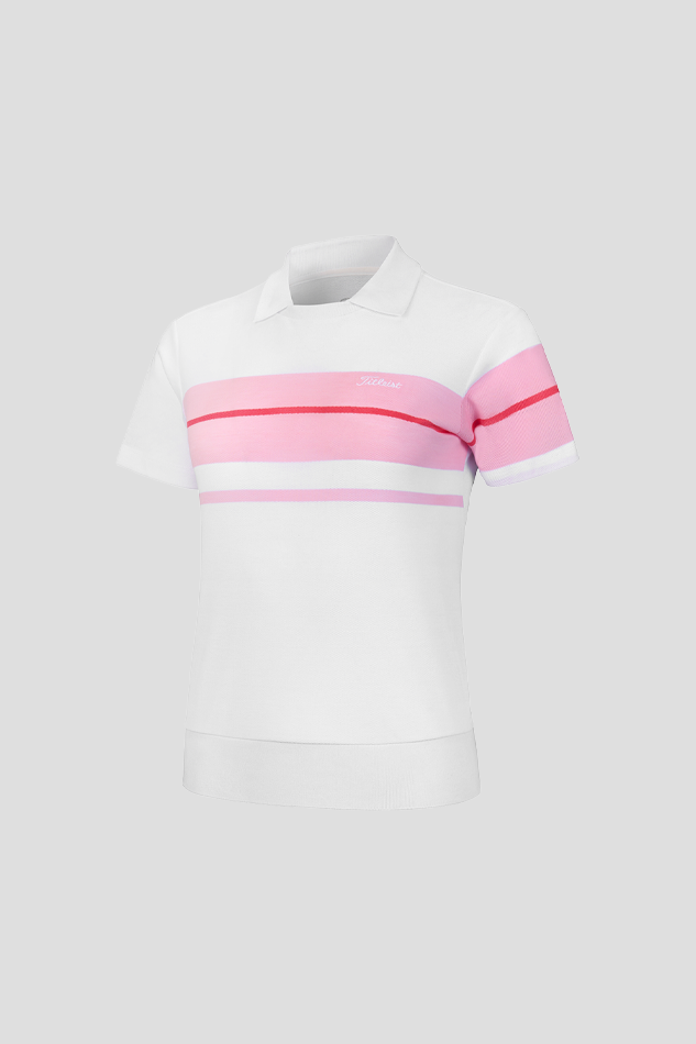 26BLOCK CONTRAST SS POLO W-WHITE