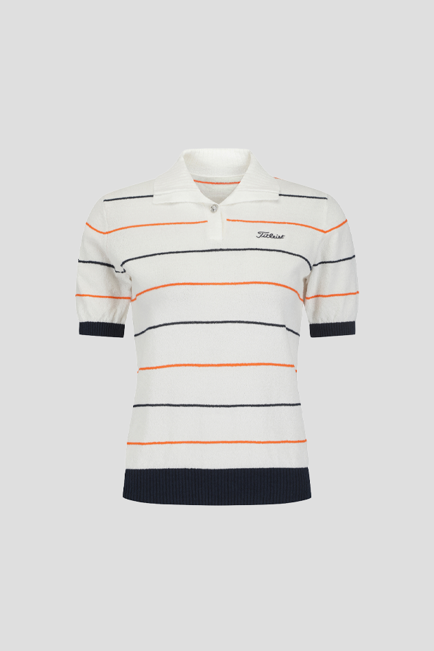 26SPOT POLO SWEATER W-WHITE